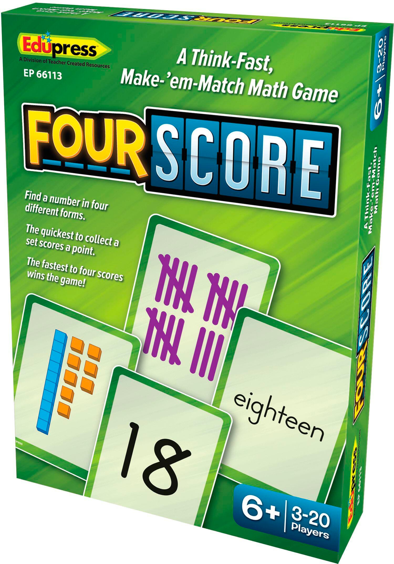 Teacher Created Resource Four Score Card Game, Item Number 2090525